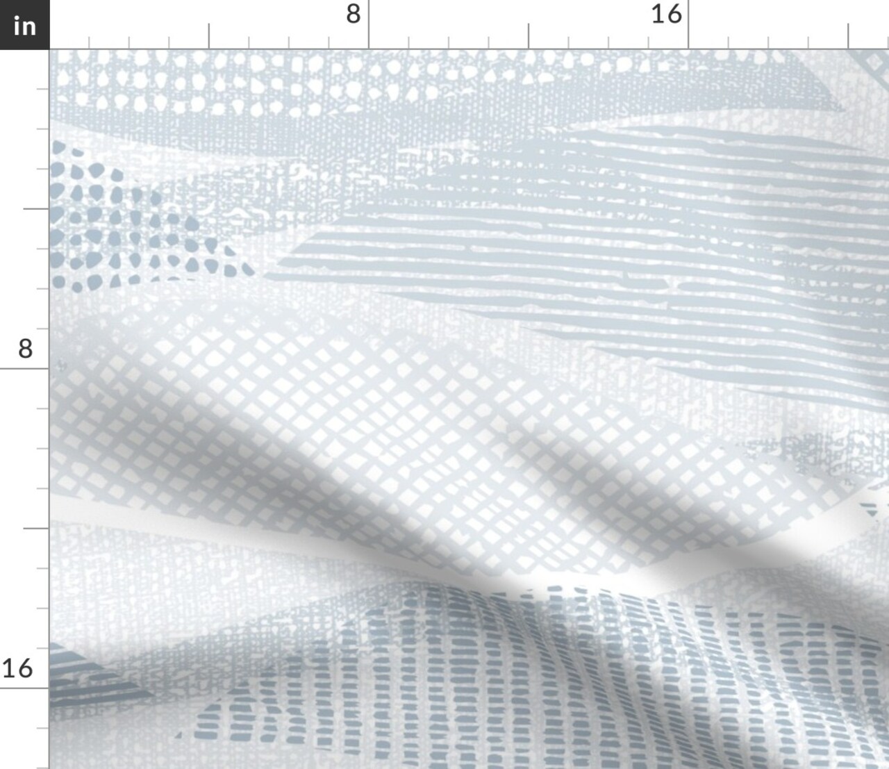 Blue Gray Waves Large Scale Neutral Geometric Abstract Ocean Modern Beach Home Custom Printed Fabric by Spoonflower Various Fabrics by the Yard or Fat Quarter